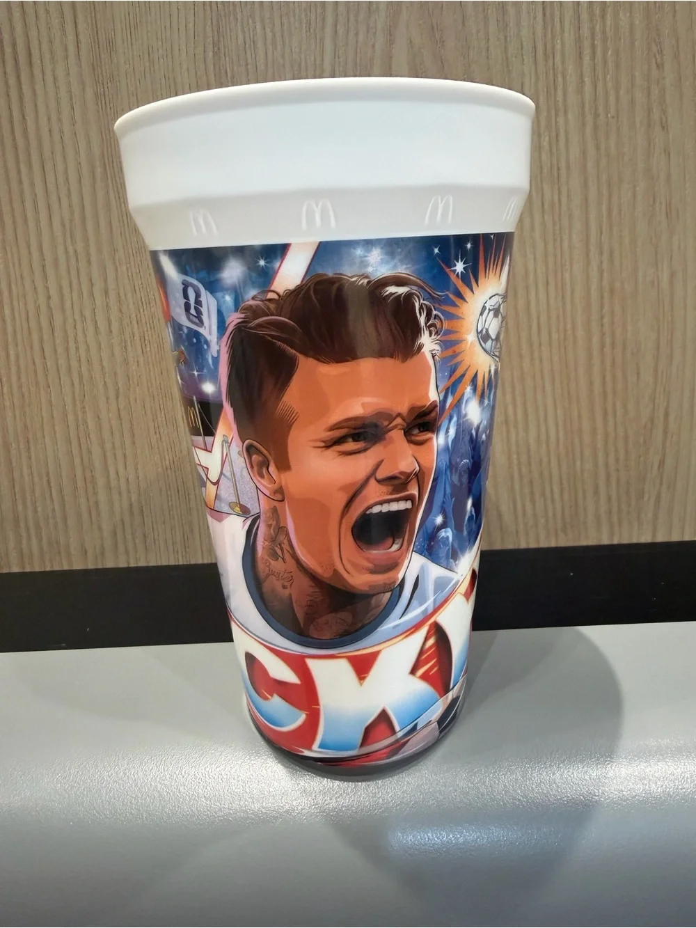McDonalds David Beckham 2026 FIFA World Cup Plastic Souvenir Cup Collectible